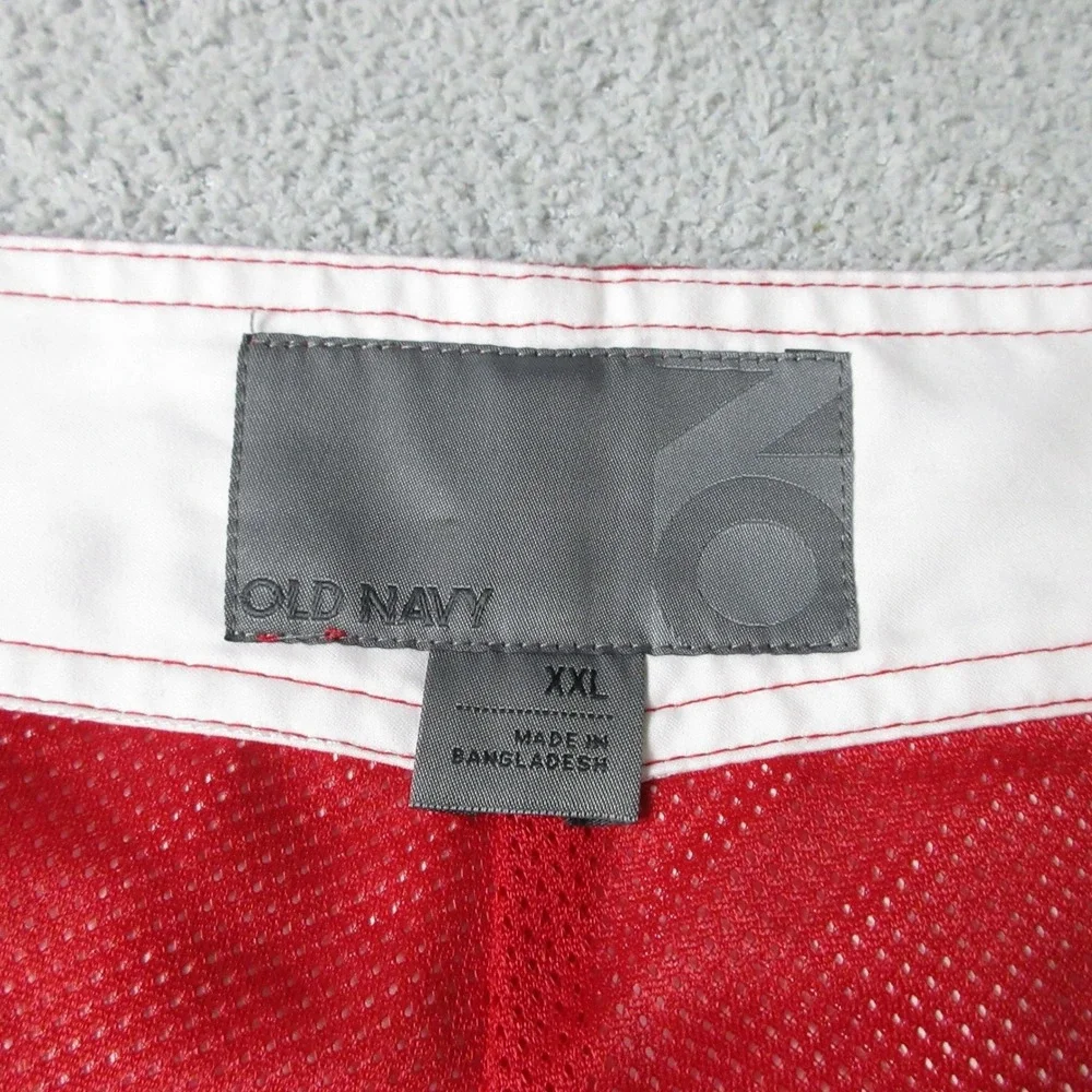 Old Navy Men's Board Shorts Swim Trunks Red Palm Tree Print Stripe Size‎ XXL